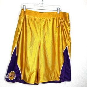 Vintage Nike Los Angeles Lakers Shorts Purple & Gold Reversible Mens XL Basket